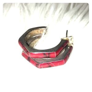 Faux Jasper Cross & Earrings Jewelry Set